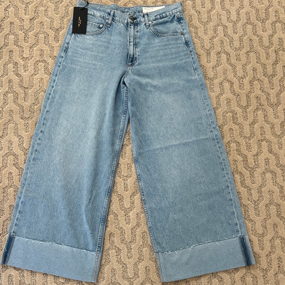 NWT rag & bone “The Sofie” high-rise ultra wide crop jeans